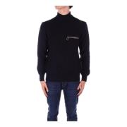 Blå højhalset sweater Yachting stil