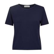 Marineblå T-shirt Top Snos414