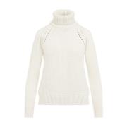 Hvid Uld Silke Kashmir Sweater