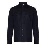 Blå Uld Blend Overshirt AW24