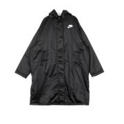 Sporty Lang Parka Jakke i Sort/Hvid