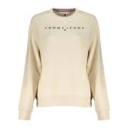 Beige Langærmet Broderet Sweater