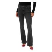 Sort Eva Flare Jeans Stretch-Denim