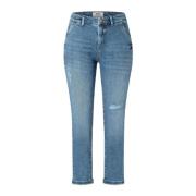 Slim-fit Cropped Jeans med Seje Detaljer