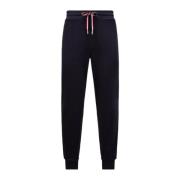 Tricolor Accent Trackpants Navy Bomuld Fleece