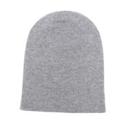 Grå Cashmere Strik Logo Hat