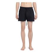 Sort elastiske badeshorts