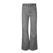 Straight Cotton Jeans med Synlig Syning