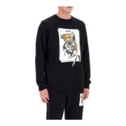 Teddy Bear Sweatshirt med håndtegnet print