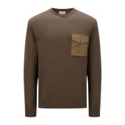 Militærstil Grøn Brun Sweater