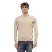 Beige Cashmere Turtleneck Sweater