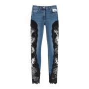 Slim Fit Jeans med Blondeindsatser