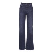 Amber Wide Leg Jeans med Jewel Button