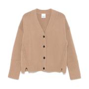 Brun Cashmere V-Hals Cardigan Sweater