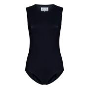 Sort Ærmeløs Stretch Jersey Bodysuit