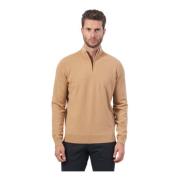 Beige Uld Lynlås Sweater Emarlo