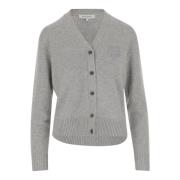 Ræv Broderet Uld Kashmir Cardigan