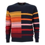 Herre multifarvet stribet sweater - XXL