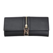 Sort Syntetisk Læder Clutch Taske