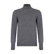 Grå Højhalset Cashmere Sweater