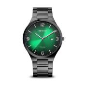 Herreur Titanium 40 mm Safirglas Titan Slim Design 10 ATM Armbånd med Titanelementer 15240-728