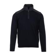 Blå Sweater Half Zip Stil