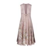 Blomstret Plunge Midi Kjole