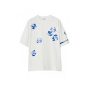 Rose Print Bomuld Jersey T-Shirt