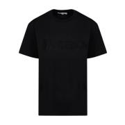 Sort Logo Broderet T-Shirt