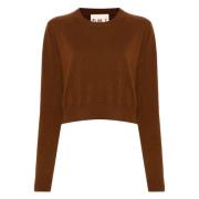 Cropped Crew Neck Sweater