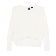 Hvid Uld-Kashmir Sweater med Lurex