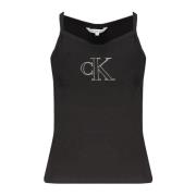 Sort Kvinders Tank Top Logo Print