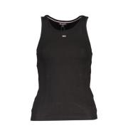 Sort Kvinders Tank Top Broderet Logo