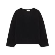 Strik Oversize Sweater Rund Hals Lange Ærmer