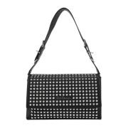 Sort Eco-læder Studded Håndtaske