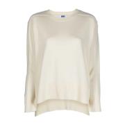 Casual Beige Uld Crew Neck Sweater