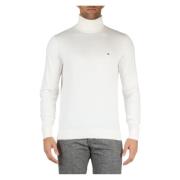 Højhalset sweater i bomuld og cashmere