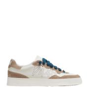 Perforeret Logo Læder Sneakers Creme