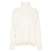 Beige Uld Cashmere Casual Sweater