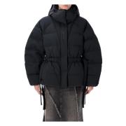 Sort Tech Oversized Puffer Jakke