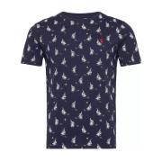 Navy Blue Slim Fit T-shirt med Logo