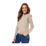 Beige Uld Turtleneck Sweater