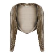 Beige Velvet Shawl Sweaters