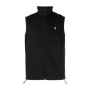 Afslappet Sort Bomuld Polyester Vest