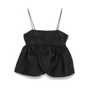 Sort Draperet Bustier Stil Kjole