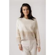 Ivory Ribstrikket Sweater Løs Pasform