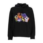 Grafisk Print Blomster Sweatshirt Hættetrøje