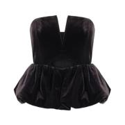 Sort Velvet Bandeau Top