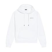 Broderet sweatshirt med hætte og logo