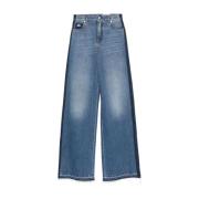 Højtaljede Brede Ben Denim Jeans